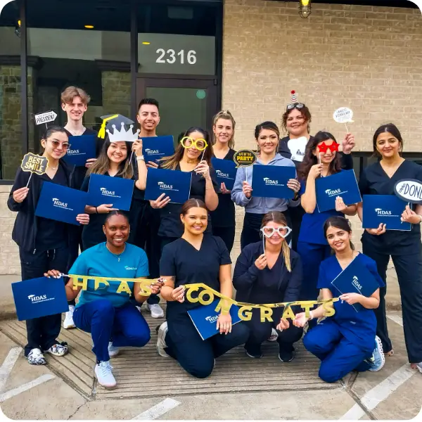 Dental Assistant Students Celebrating Graduation - Square