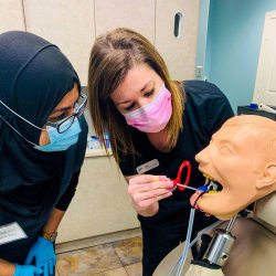 Dental assistant student xray